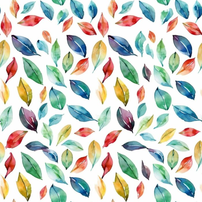 Tissu Imprimé Feuilles Aquarelle Amitié, 7 tissus au choix