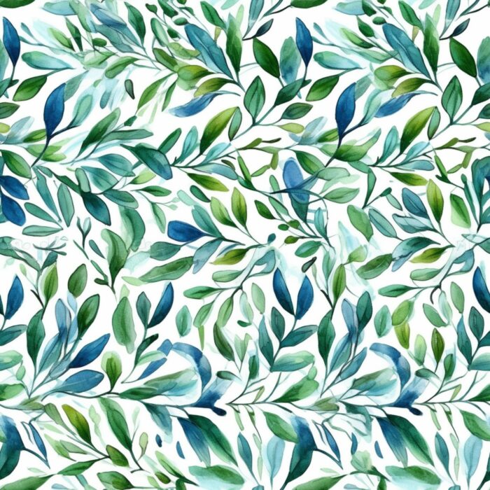 Tissu Imprimé Feuilles Aquarelle Espoir, 7 tissus au choix