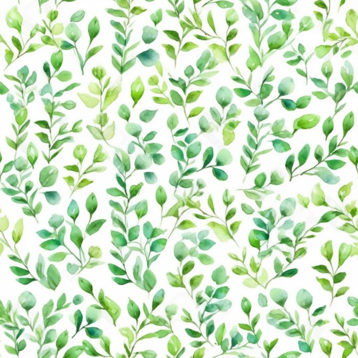 Tissu Imprimé Feuilles Aquarelle Joie, 7 tissus au choix