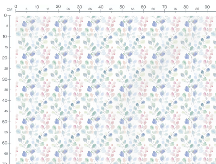 Tissu Imprimé Feuilles Eucalyptus Rose Bleu, 10 tissus au choix – Image 3