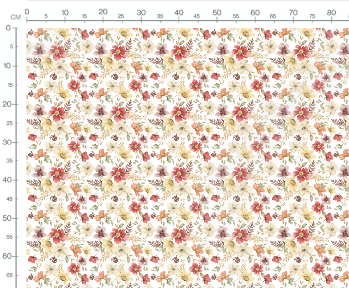 Tissu Imprimé Fleuri Adèle Jaune et Rouge, 7 tissus au choix – Image 3