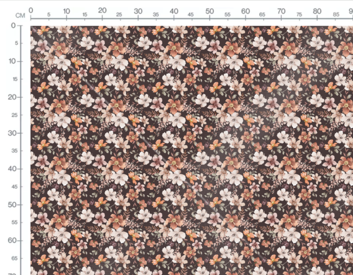 Tissu Imprimé Fleuri Adèle Marron, 7 tissus au choix – Image 3