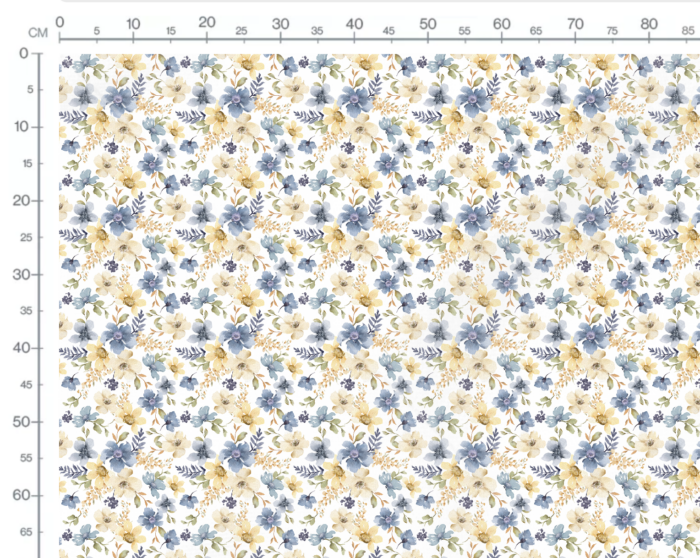 Tissu Imprimé Fleuri Adèle Bleu, 7 tissus au choix – Image 3