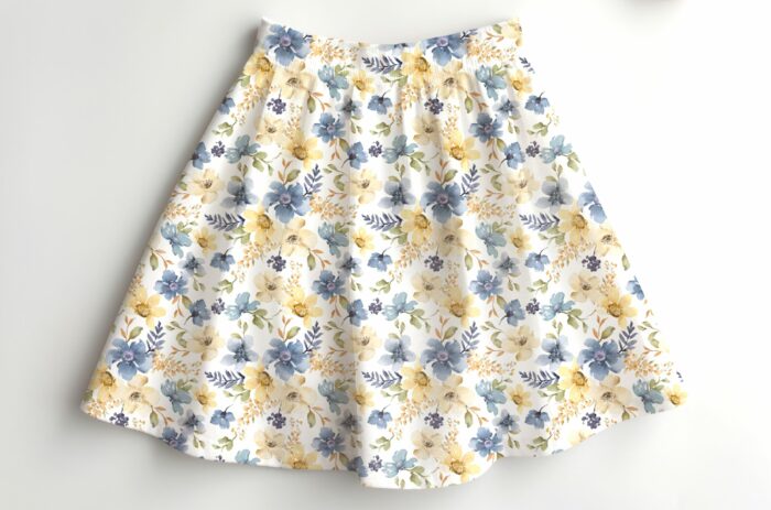 Tissu Imprimé Fleuri Adèle Jaune et Rouge, 7 tissus au choix – Image 6