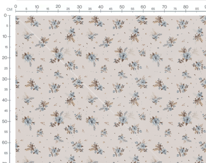 Tissu Imprimé Fleuri Valentina Beige Gris, 7 tissus au choix – Image 3