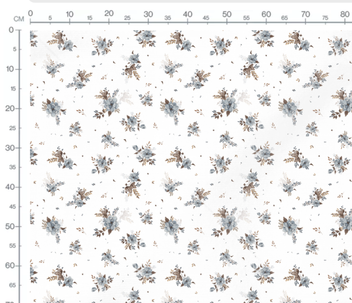 Tissu Imprimé Fleuri Valentina Blanc, 7 tissus au choix – Image 2