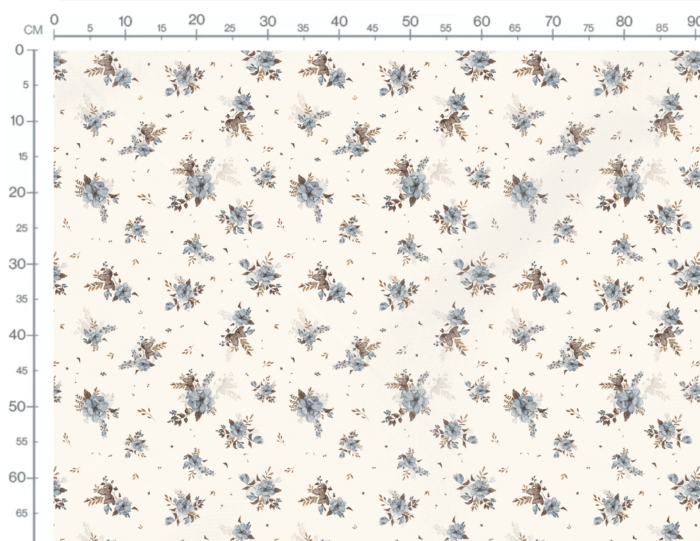 Tissu Imprimé Fleuri Valentina Crème, 7 tissus au choix – Image 3
