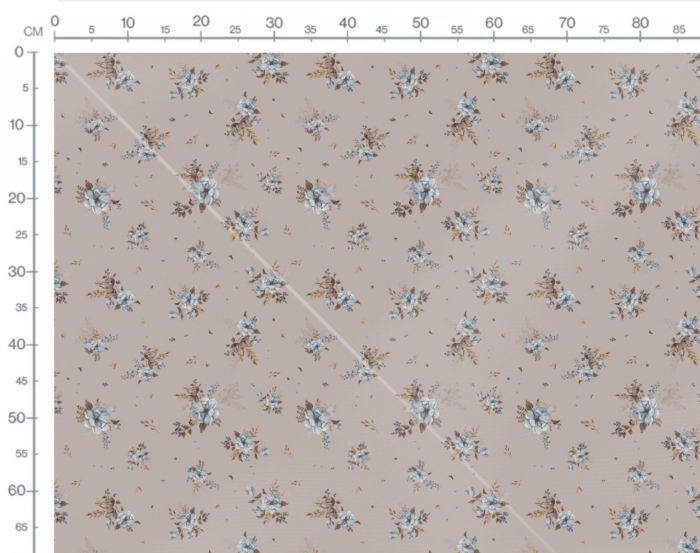 Tissu Imprimé Fleuri Valentina Taupe, 7 tissus au choix – Image 3