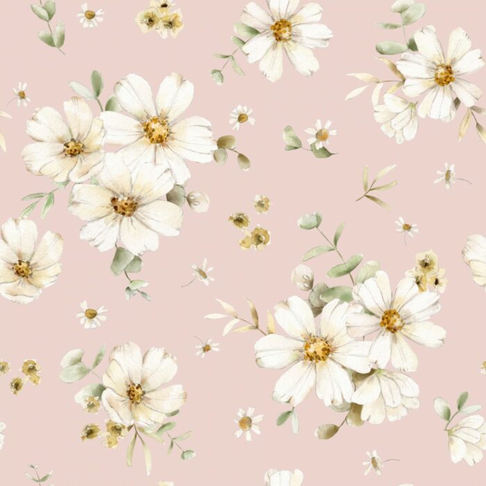 Tissu Imprimé Fleuri Manon Rose, 7 tissus au choix