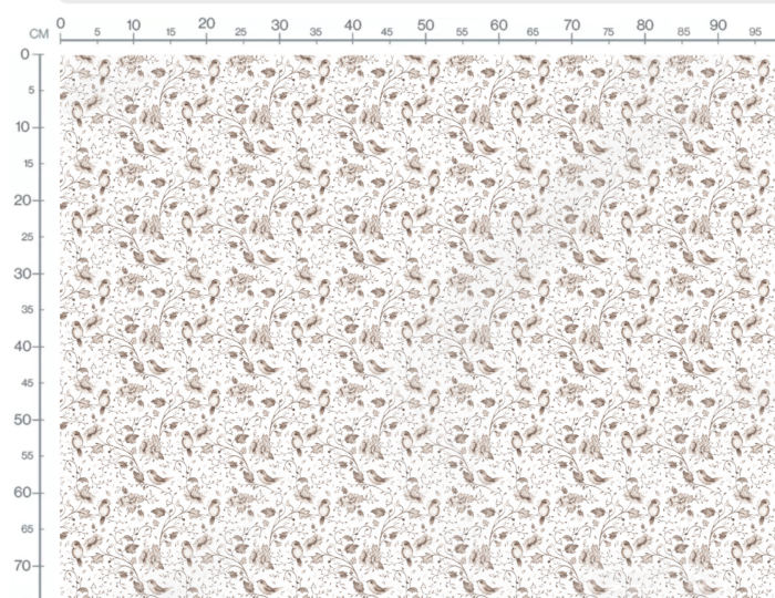 Tissu Imprimé Fleuri Oiseaux Mignons Blanc Petit, 7 tissus au choix – Image 3