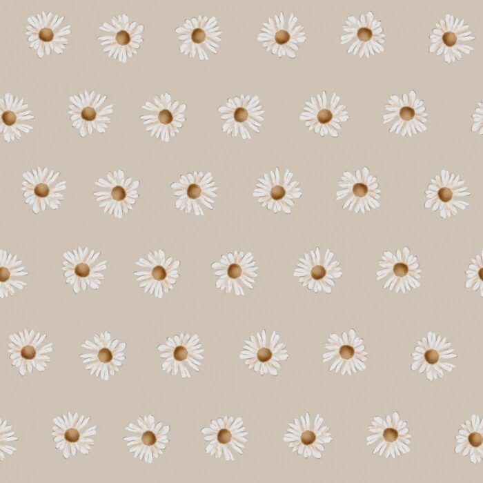 Tissu Imprimé Fleuri Pâquerette Beige, 7 tissus au choix