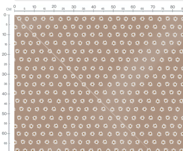 Tissu Imprimé Fleuri Pâquerette Chocolat, 7 tissus au choix – Image 3