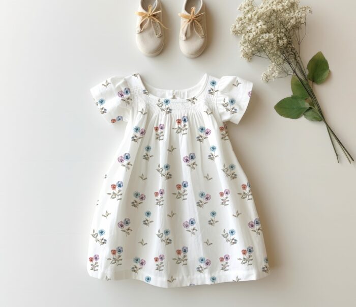 Tissu Imprimé Fleuri Pensées Blanc, 7 tissus au choix – Image 4