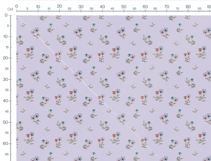 Tissu Imprimé Fleuri Pensées Lavande, 7 tissus au choix – Image 3