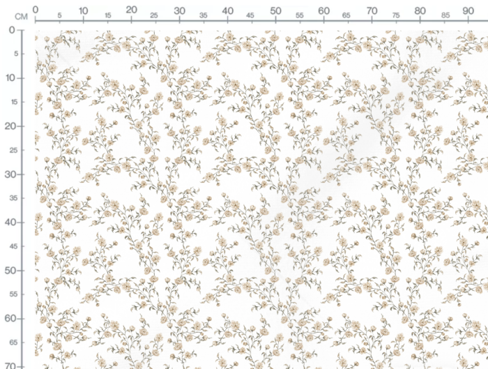 Tissu Imprimé Fleuri Vintage Johanna Beige, 7 tissus au choix – Image 3