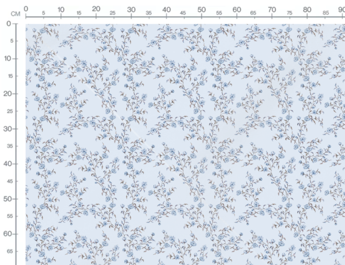 Tissu Imprimé Fleuri Vintage Johanna Bleu Bleu, 7 tissus au choix – Image 3