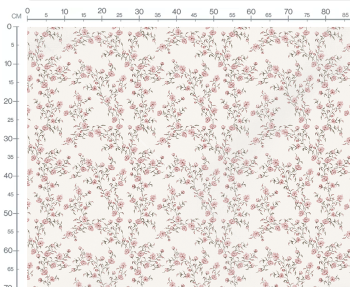 Tissu Imprimé Fleuri Vintage Johanna Crème Rose, 7 tissus au choix – Image 3
