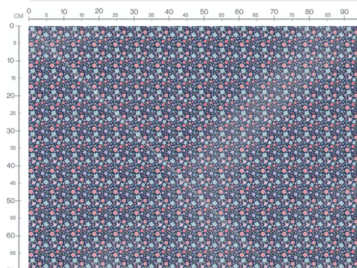 Tissu Imprimé Fleurs Elisa Bleu, 7 tissus au choix – Image 3