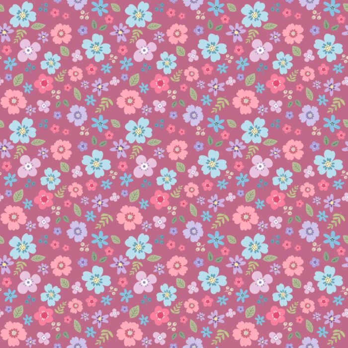 Tissu Imprimé Fleurs Elisa Rose, 7 tissus au choix