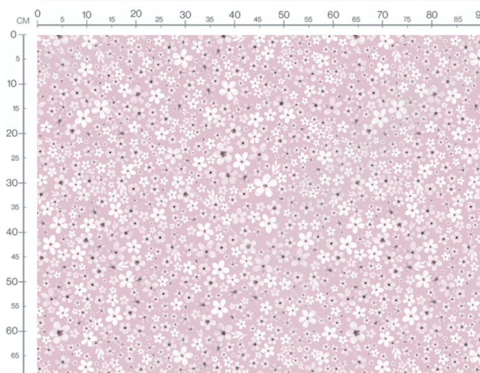 Tissu Imprimé Fleurs Blanches Prairie Rose, 7 tissus au choix – Image 3