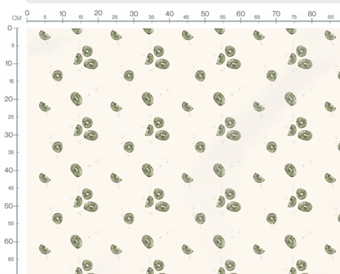 Tissu Imprimé Fruit Kiwi Crème, 7 tissus au choix – Image 3