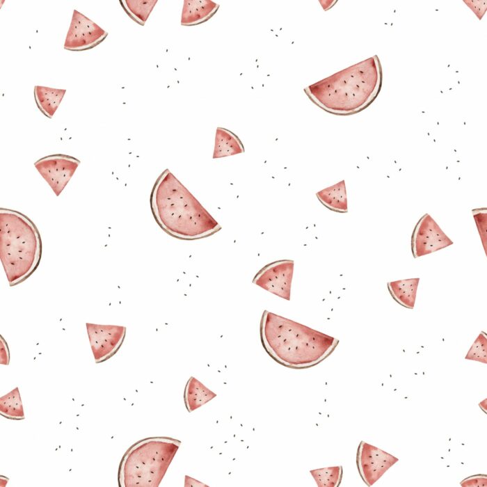 Tissu Imprimé Fruit Pastèque Blanc, 7 tissus au choix