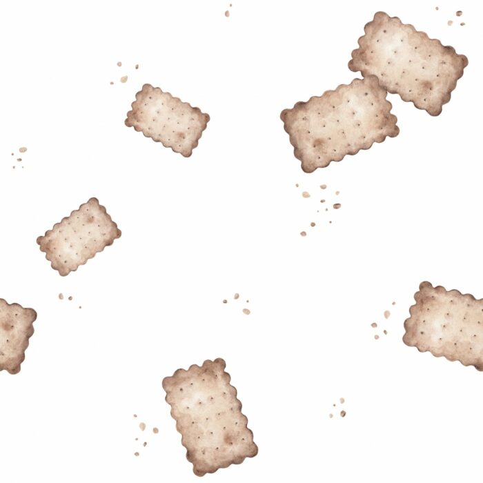 Tissu Imprimé Gâteau Biscuit Blanc, 7 tissus au choix
