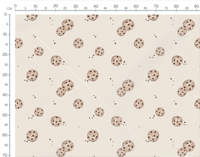 Tissu Imprimé Gâteau Cookie Beige, 7 tissus au choix – Image 3