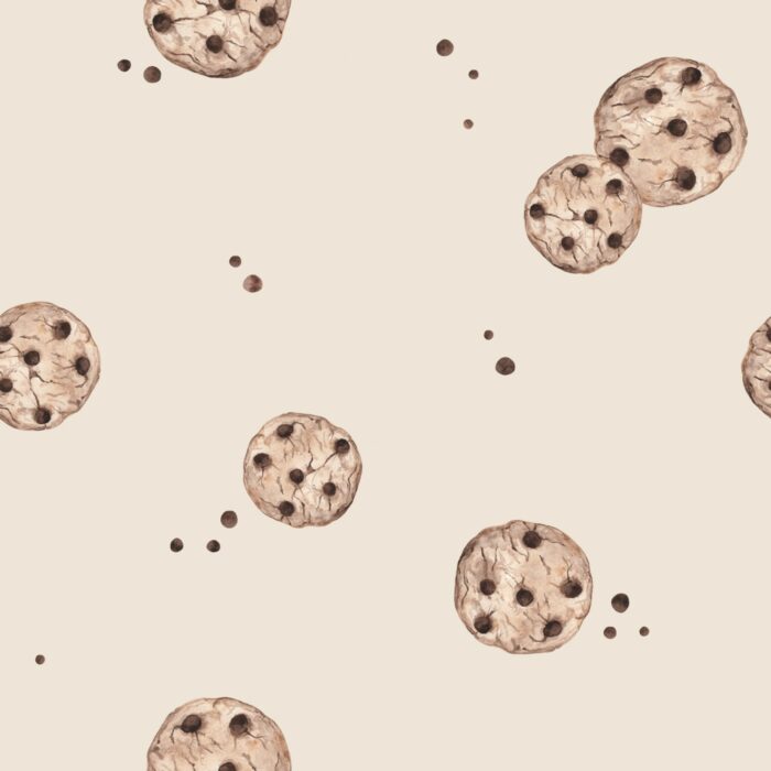 Tissu Imprimé Gâteau Cookie Beige, 7 tissus au choix