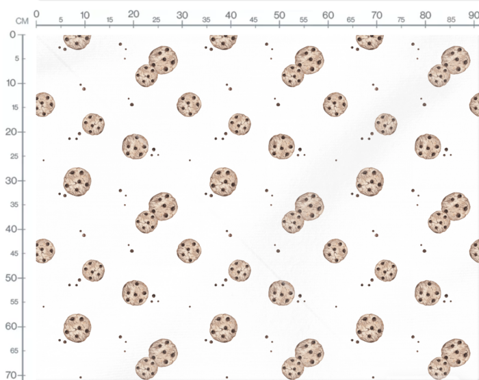 Tissu Imprimé Gâteau Cookie Blanc, 7 tissus au choix – Image 3