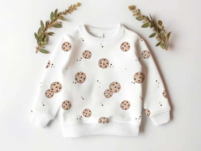 Tissu Imprimé Gâteau Cookie Blanc, 7 tissus au choix – Image 4