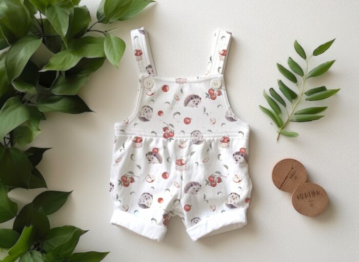 Tissu Imprimé Hérisson Mignon Pommes Vert, 7 tissus au choix – Image 4