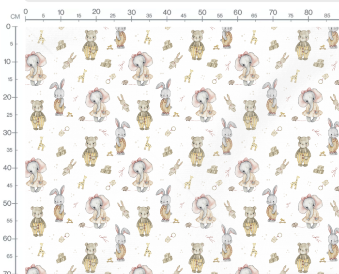 Tissu Imprimé Jouets Elephant Vintage, 7 tissus au choix – Image 3