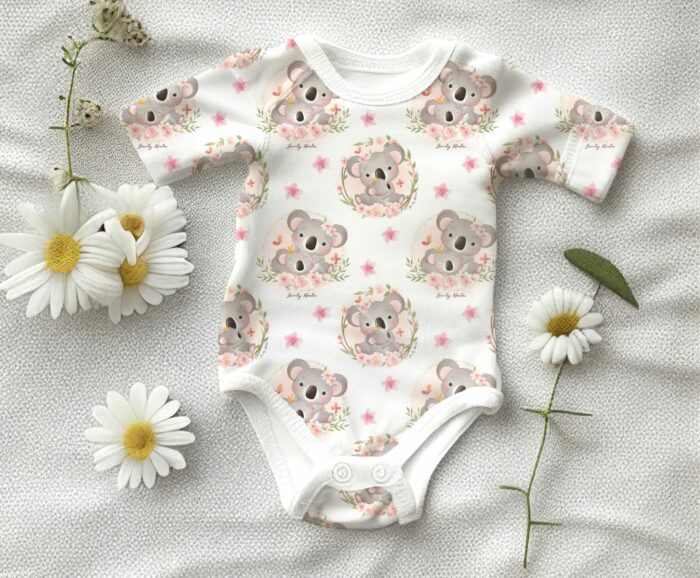 Tissu Imprimé Exclusif Koala Mignon Bébé, 7 tissus au choix – Image 6