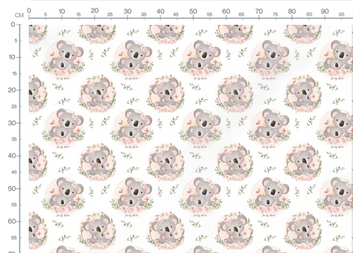Tissu Imprimé Exclusif Koala Mignon Bébé Feuilles, 7 tissus au choix – Image 4