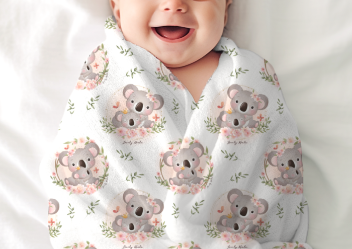 Tissu Imprimé Exclusif Koala Mignon Bébé Feuilles, 7 tissus au choix – Image 5
