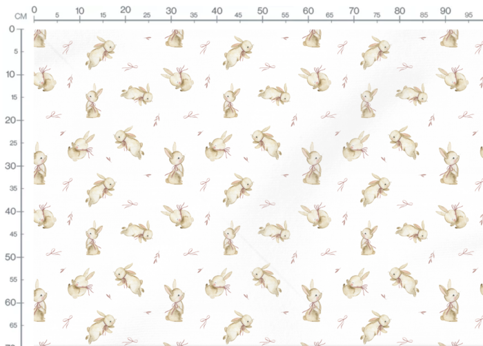 Tissu Imprimé Lapin Douceur Blanc, 10 tissus au choix – Image 3