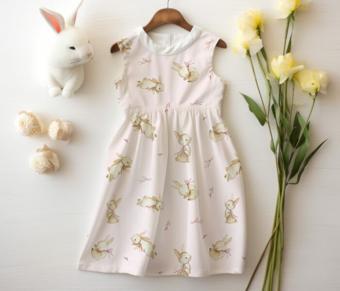 Tissu Imprimé Lapin Douceur Rose, 7 tissus au choix – Image 4