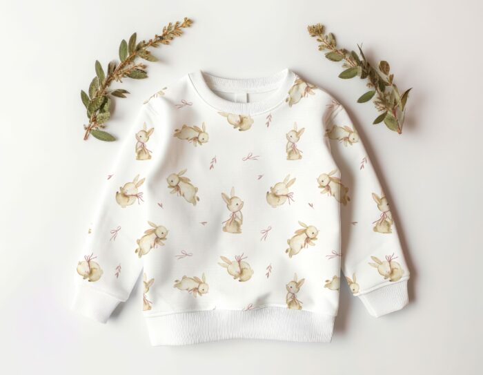 Tissu Imprimé Lapin Douceur Rose, 7 tissus au choix – Image 5