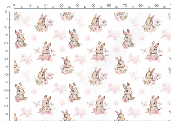 Tissu Imprimé Exclusif Lapin Mignon Printemps Grand, 7 tissus au choix – Image 3