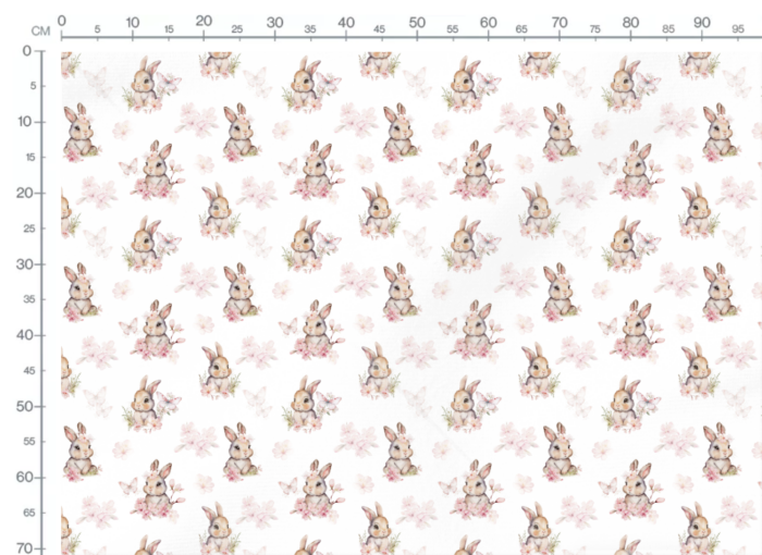 Tissu Imprimé Exclusif Lapin Mignon Printemps Petit, 7 tissus au choix – Image 3