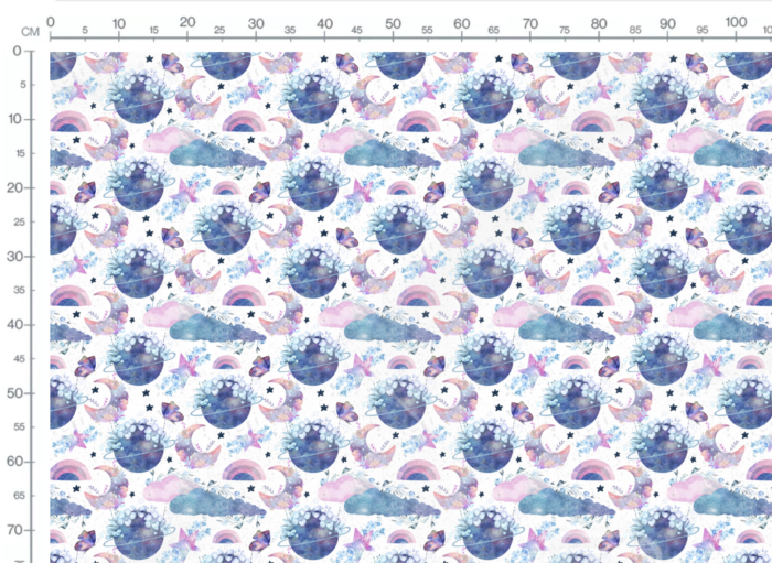 Tissu Imprimé Lune Arc-en-ciel Fleurs, 7 tissus au choix – Image 2