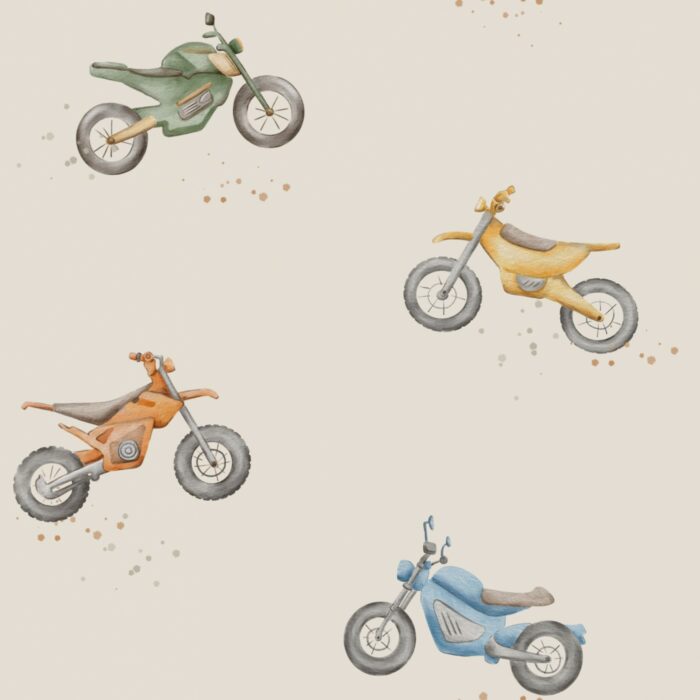 Tissu Imprimé Moto Couleurs Beige, 7 tissus au choix