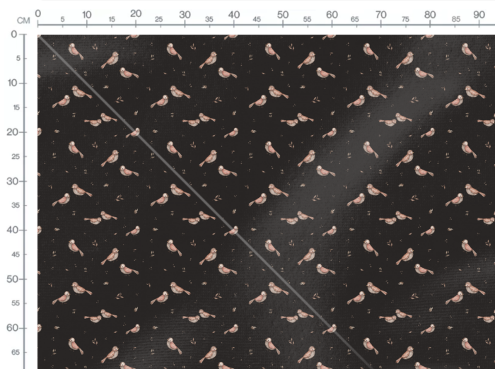 Tissu Imprimé Oiseaux Mignons Noir Petit, 7 tissus au choix – Image 3