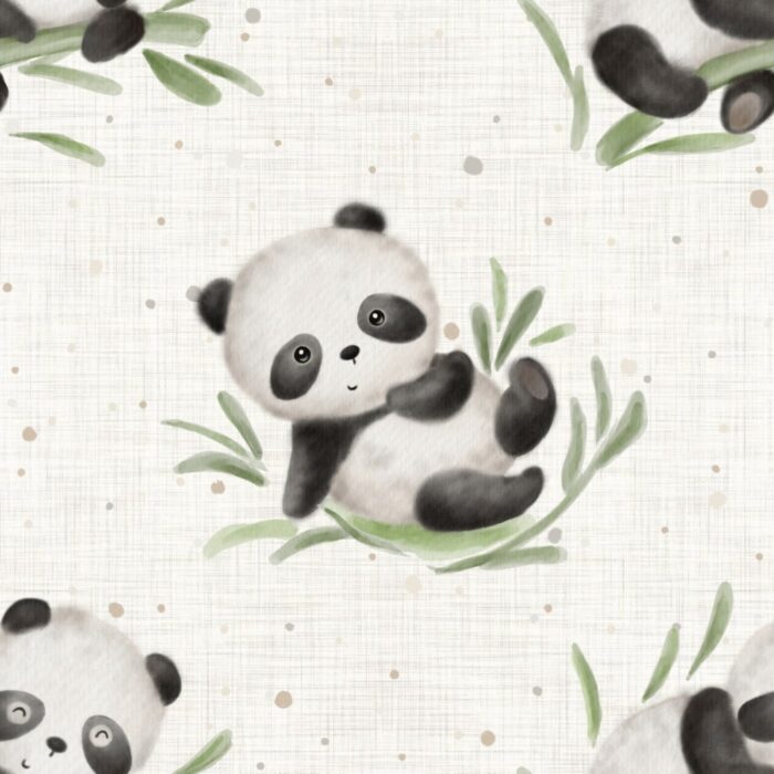 Tissu Imprimé Panda Bambou, 7 tissus au choix