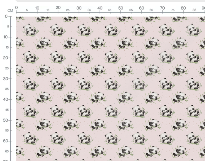 Tissu Imprimé Panda Bambou Rose, 7 tissus au choix – Image 3