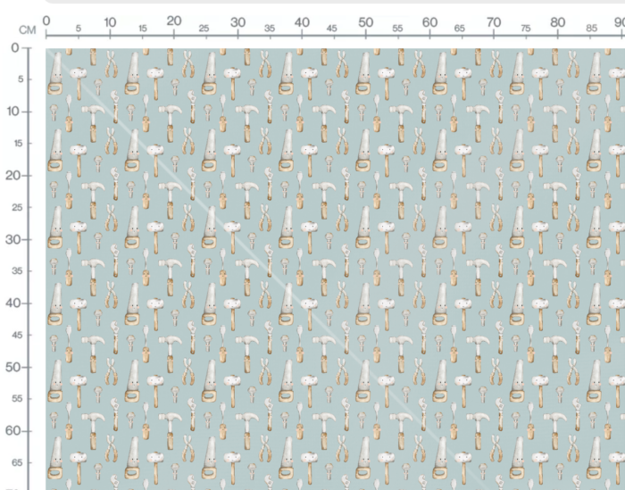 Tissu Imprimé Petit Bricoleur Bleu, 7 tissus au choix – Image 3