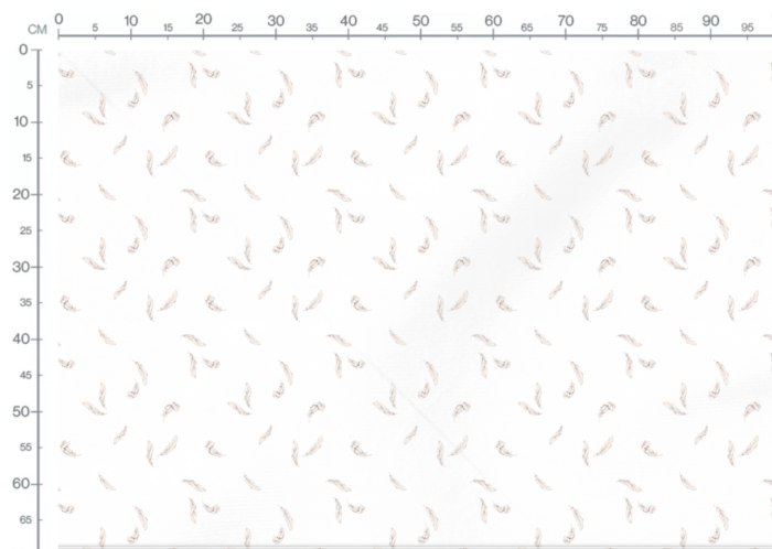 Tissu Imprimé Plumes Petites Blanc, 7 tissus au choix – Image 3