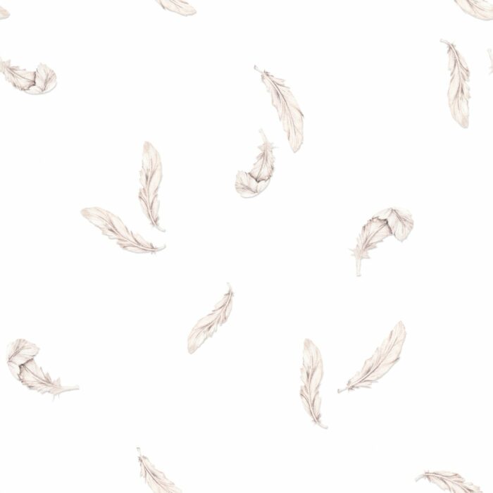 Tissu Imprimé Plumes Petites Blanc, 7 tissus au choix