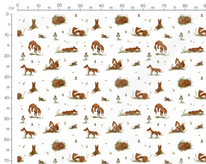 Tissu Imprimé Renard Bébé Foret, 7 tissus au choix – Image 3